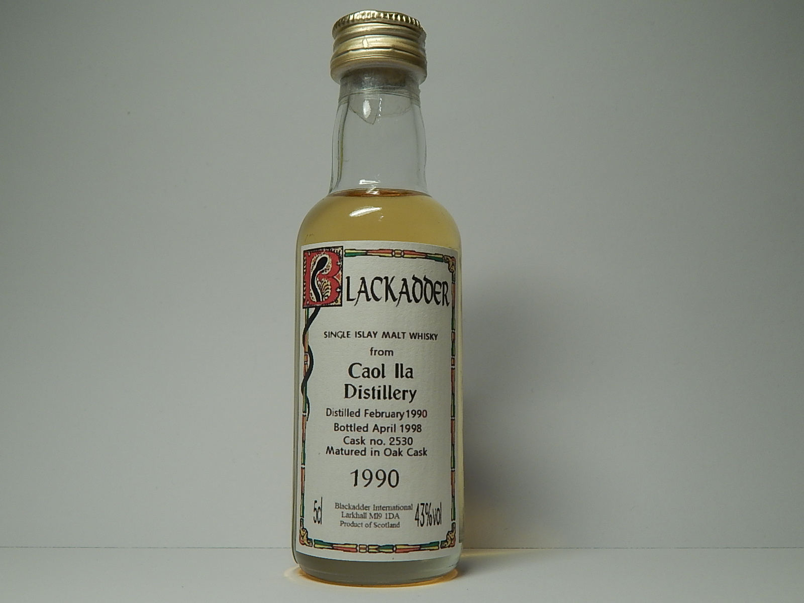 Matured in Oak Cask SIMW 8yo 1990-1998 "Blackadder" 5cl 43%vol